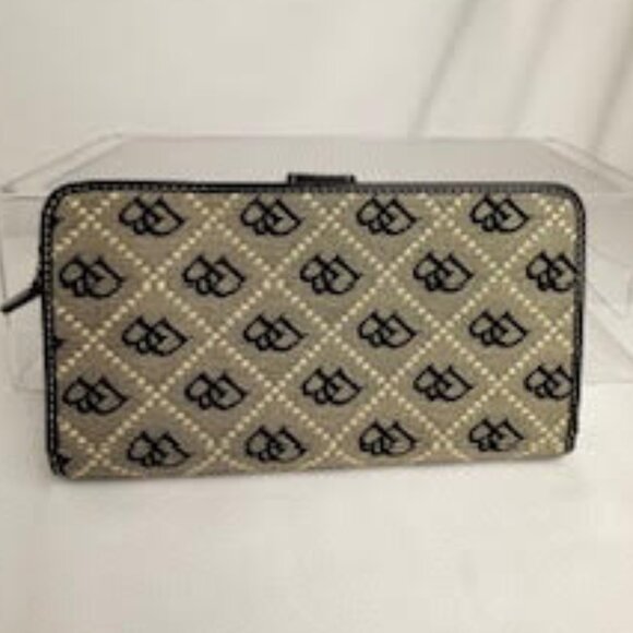 Dooney & Bourke Monogram Logo Canvas Wallet – Black Trim, Snap Closure - Picture 2 of 4